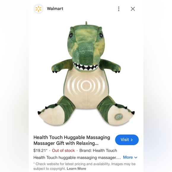 Health Touch ๐ฆ Huggable Massaging Massager with Relaxing Vibration Dinosaur - Picture 6 of 12